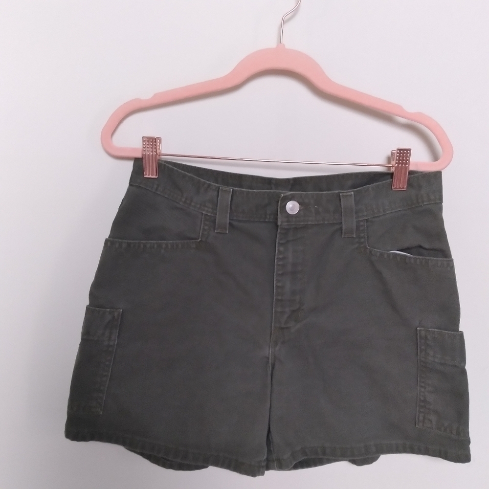 No Boundaries Army Green High Waisted 100% Cotton Cargo Shorts Size 9